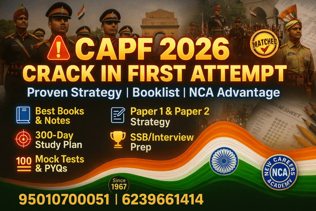 How to Crack CAPF 2026 in First Attempt: Proven Strategy, Booklist & New Careers Academy Advantage