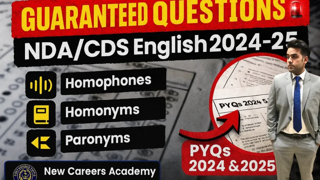 Homophones NDA questions with answers for exam practice"
