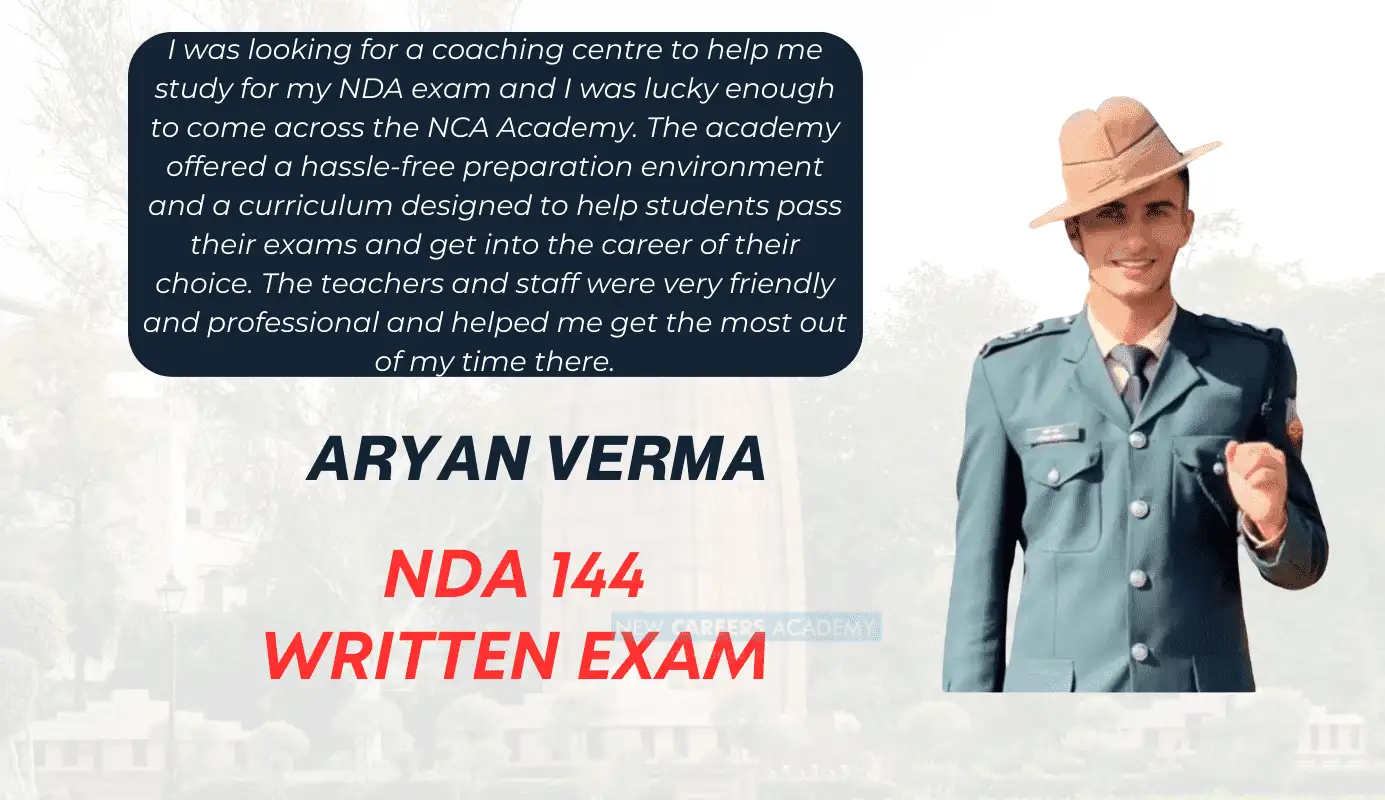 Aryan Verma, NDA 144 selection, trained at NCA Academy Chandigarh