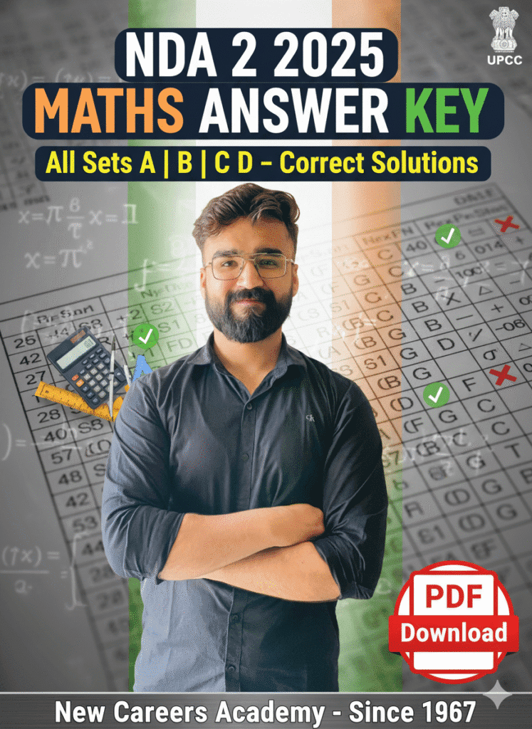 NDA 2 2025 Maths Answer Key PDF for all sets A, B, C, D with correct solution