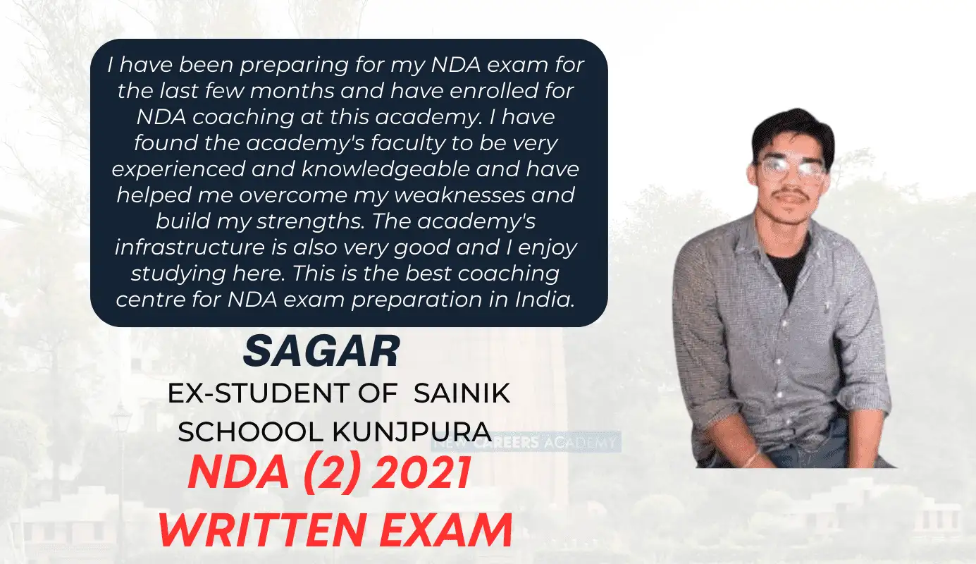 Sagar, NDA selection, trained at NCA Academy Chandigarh