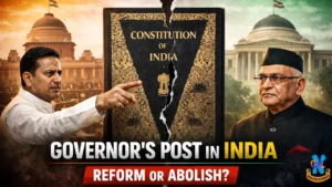 Debate on Governor’s post in India showing conflict between Governor and state government with Constitution of India and Centre-State relations theme