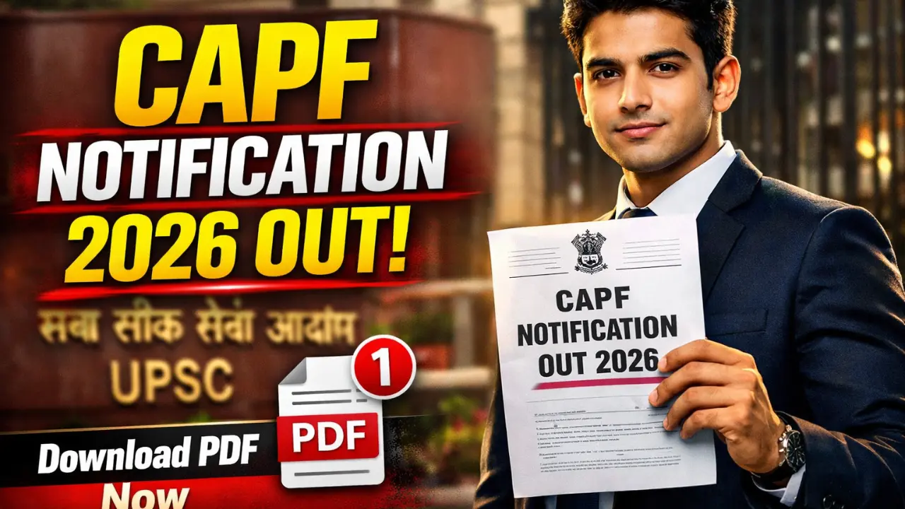 UPSC CAPF 2026 notification PDF released apply online Assistant Commandant recruitment
