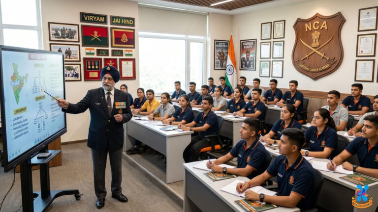 NCA Academy classroom with military instructor teaching TA coaching