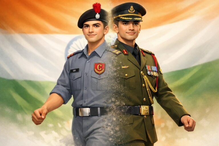 NCC cadet transitioning to Indian Army officer through NCC Special Entry