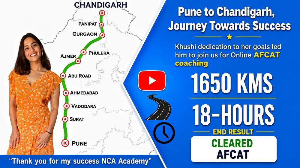 Khushi — Pune to Chandigarh, cleared AFCAT through NCA Online Coaching