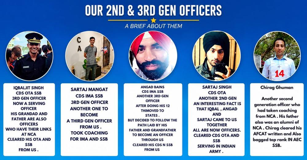 NCA Academy 2nd and 3rd generation officers — legacy defence families trained at NCA